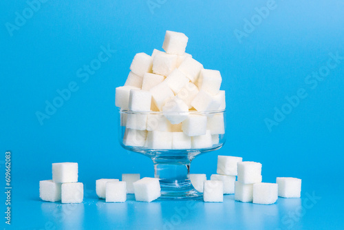 Sugar cubes made up in a pyramid