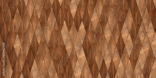 Fototapeta Naklejka Na Ścianę i Meble -  Close up of vertical stretched rhomb wooden cubes or blocks surface background texture, empty floor or wall hardwood wallpaper