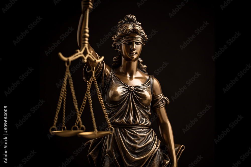 Statue of lady justice with blindfold and carrying a scale Statue of lady justice with blindfold and carrying a scale