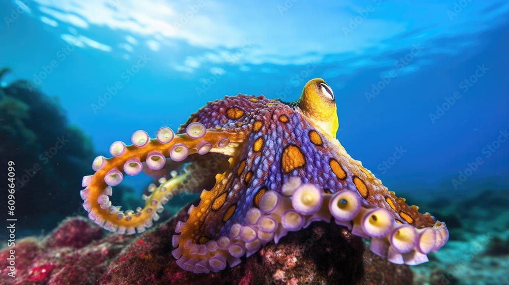 Octopus Thumbnail octopus in detailed view created with Generative AI technology Stock ...