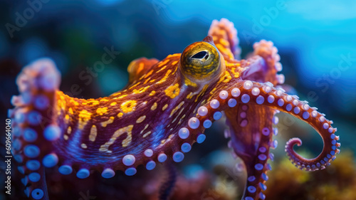 octopus in detailed view created with Generative AI technology © Robert Herhold
