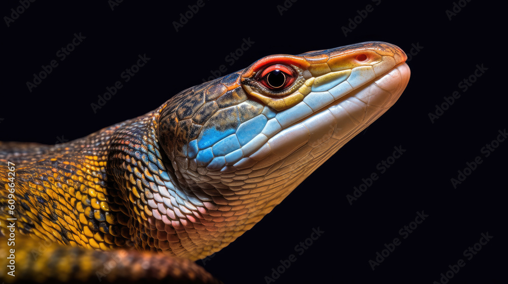 tongued skink with colorful skin created with Generative AI technology tongued skink with colorful skin created with Generative AI technology
