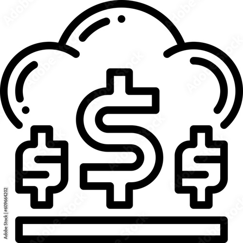 online payment line icon