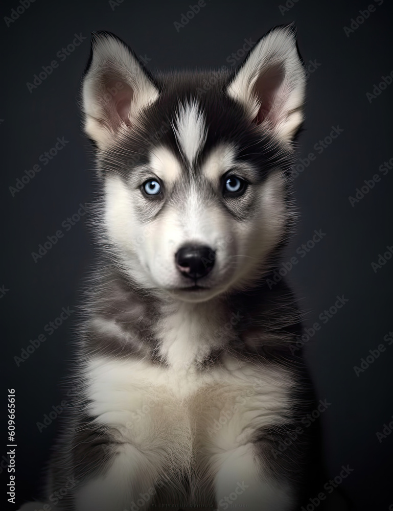 Baby Husky, Puppy Dog, Adorable, Wall Art, Nursery Art, Animal, Pet. Generative AI. Baby Husky, Puppy Dog, Adorable, Wall Art, Nursery Art, Animal, Pet. Generative AI.