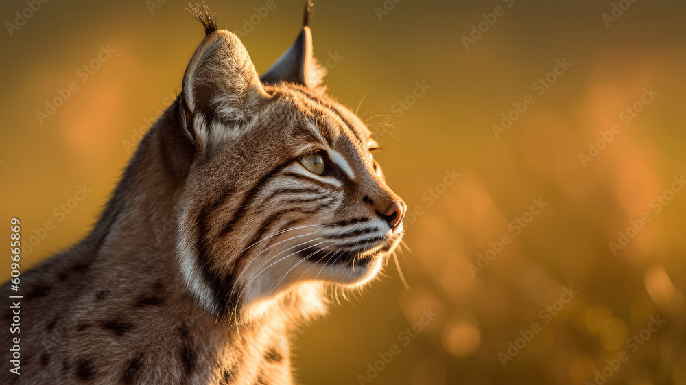 Fototapeta premium bobcat in detailed view created with Generative AI technology