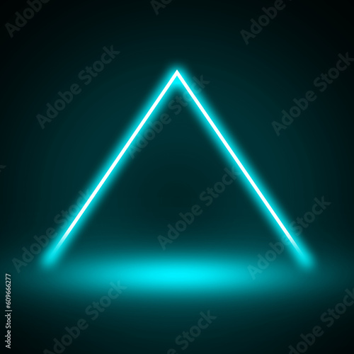 blue triangle line light neon background studio