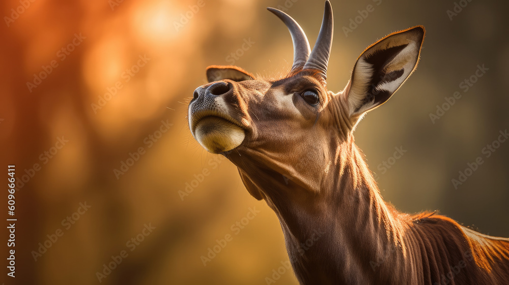 Naklejka premium bongo in the wildlife created with Generative AI technology