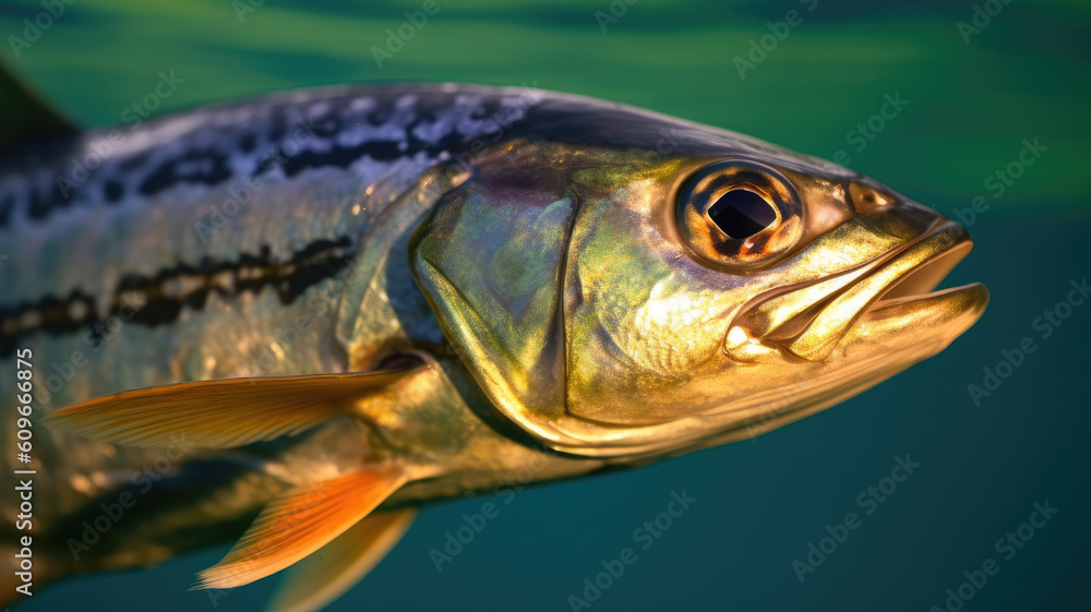 bonito fish in the ocean in detailed view created with Generative AI technology bonito fish in the ocean in detailed view created with Generative AI technology