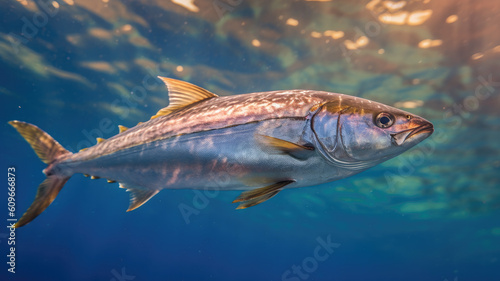 bonito fish in the ocean in detailed view created with Generative AI technology © Robert Herhold