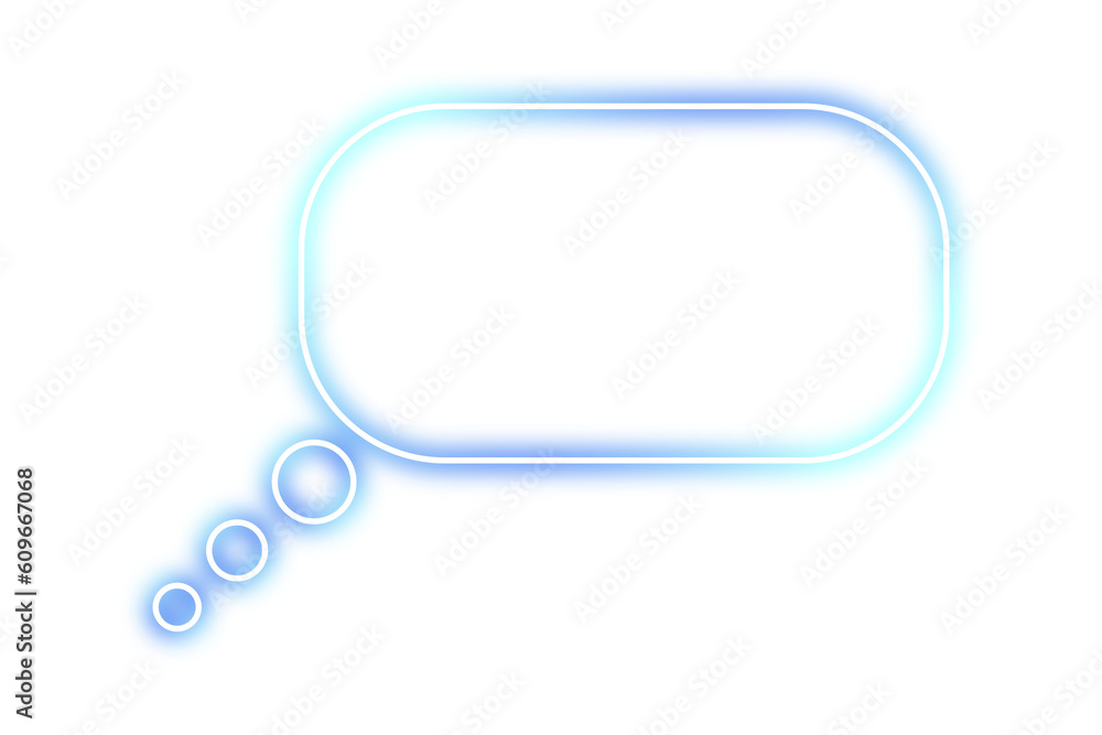 Neon chat bubble png. Glowing blue speech bubble on transparent background. Neon chat bubble png. Glowing blue speech bubble on transparent background.