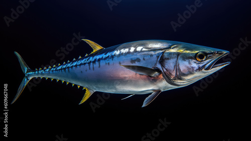 bonito fish in the ocean in detailed view created with Generative AI technology © Robert Herhold