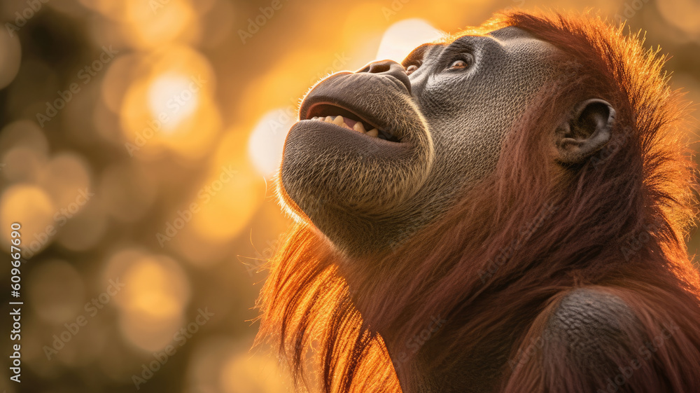 detailed view of an ape created with Generative AI technology detailed view of an ape created with Generative AI technology