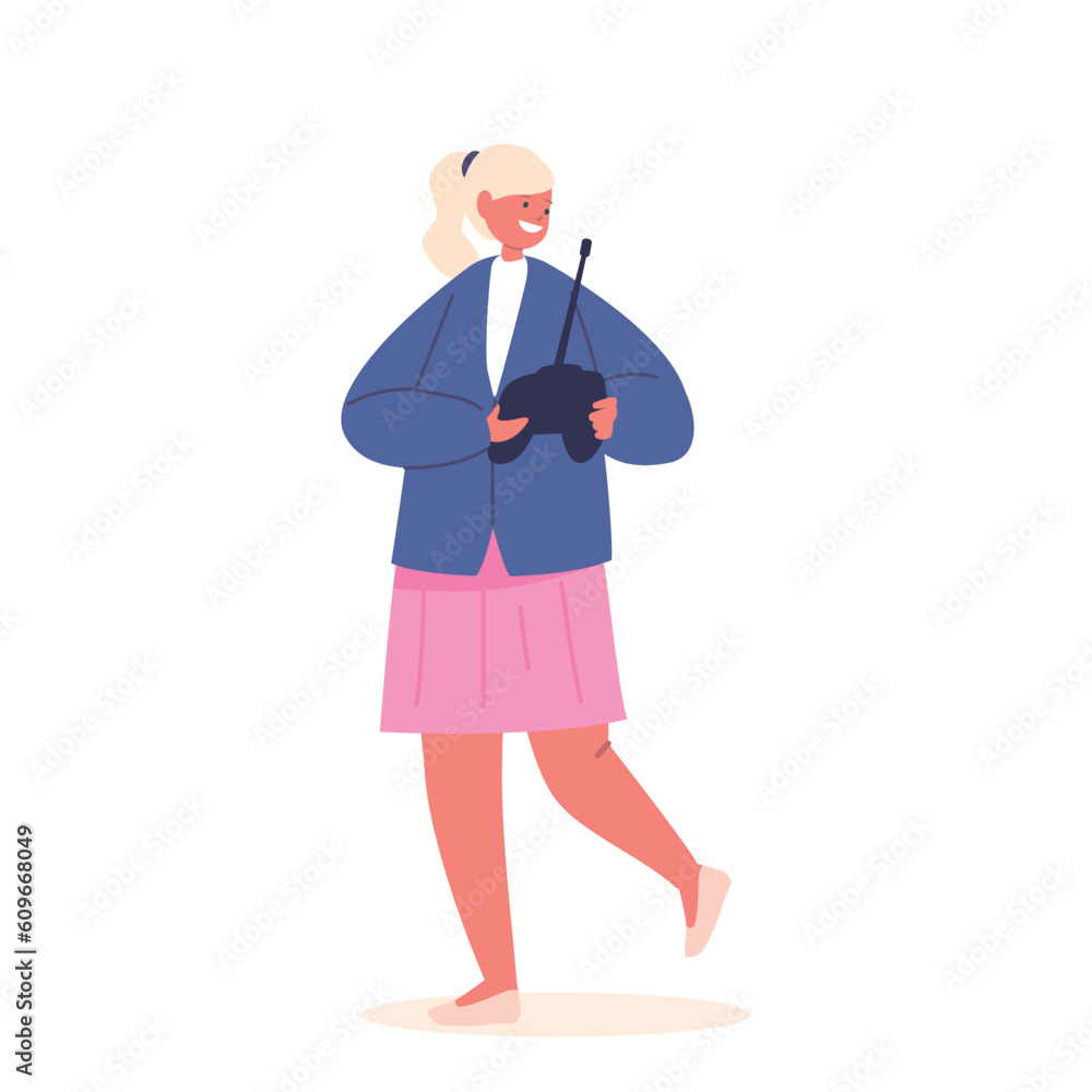 Child Using Remote Control Pad For Gaming Or Entertainment, Experiencing Joy And Excitement, Vector Illustration Child Using Remote Control Pad For Gaming Or Entertainment, Experiencing Joy And Excitement, Vector Illustration