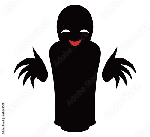 悪人イメージのシルエットの人物イラスト素材