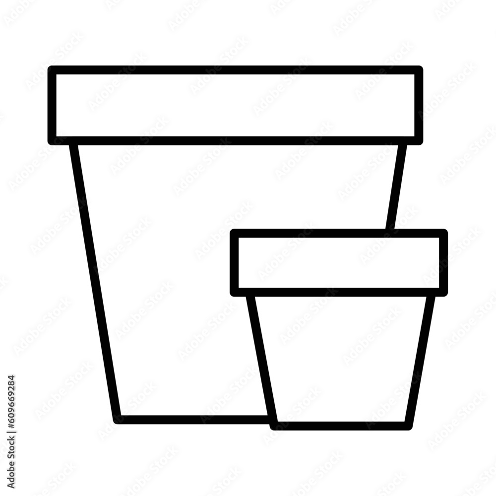 FLOWER POTS design vector icon design vector line icon svg FLOWER POTS design vector icon design vector line icon svg