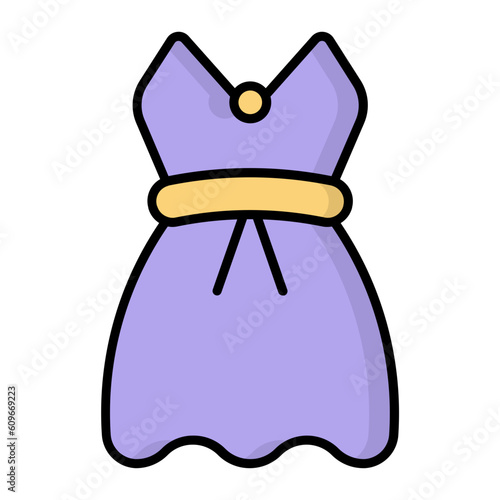 Prom Dress Line Color Icon