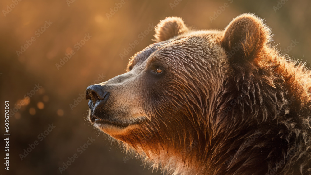Obraz premium brown bear portrait created with Generative AI technology