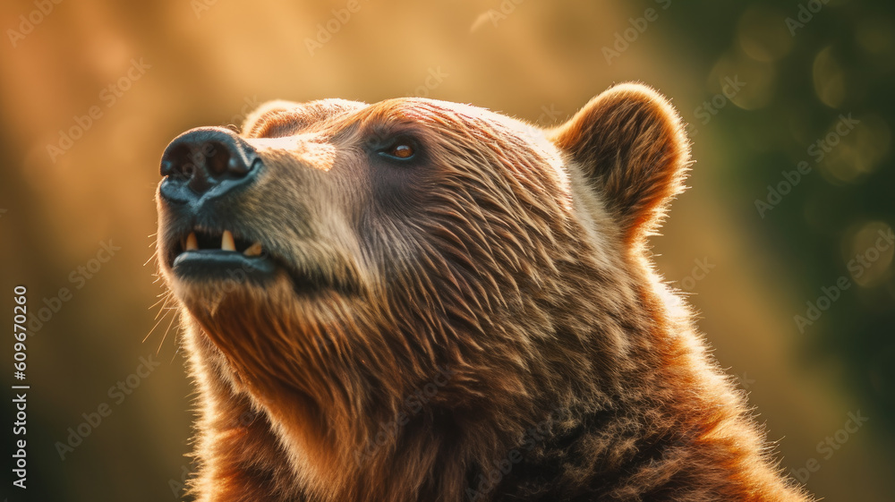 brown bear portrait created with Generative AI technology