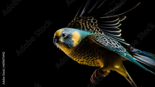 Budgerigar in beautiful colors created with Generative AI technology
