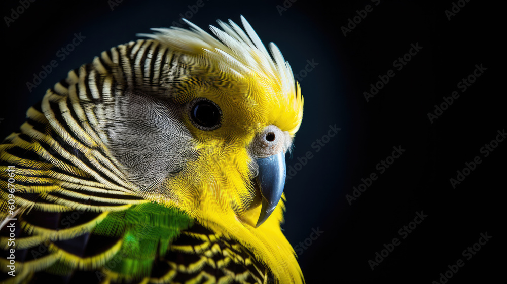 Budgerigar in beautiful colors created with Generative AI technology