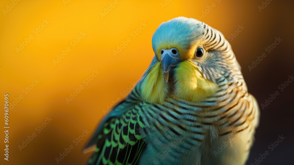 Fototapeta premium Budgerigar in beautiful colors created with Generative AI technology