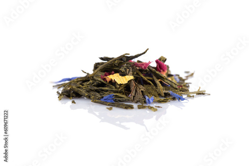 Flavoured green tea isolated