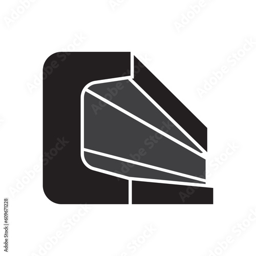 steel metallurgical beam profile symbol vector icon illustration