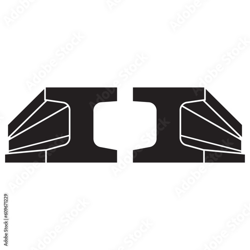 steel metallurgical beam profile symbol vector icon illustration