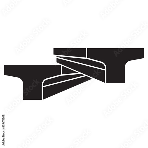 steel metallurgical beam profile symbol vector icon illustration