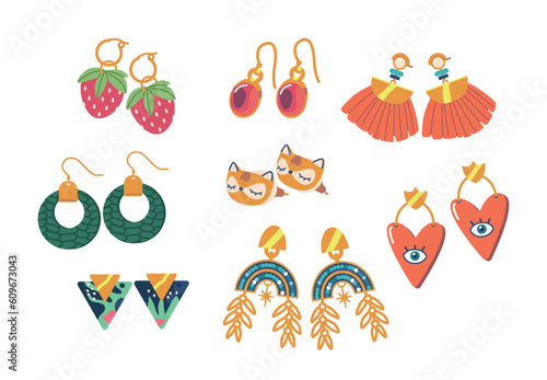 Stylish And Versatile Earrings Set, Perfect For Any Occasion. Features A Variety Of Designs, Shapes, And Sizes