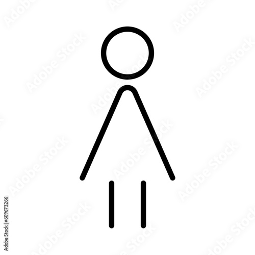 Wayfinding woman line icon wc. Vector isolated icon. Editable stroke