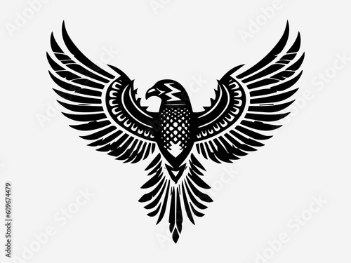 Majestic eagle logo design illustration capturing strength and freedom. Perfect for sports, aviation, and patriotic brands. Striking and impactful. Generative AI
