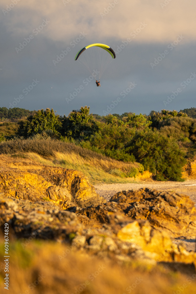 Paragliding on the coast