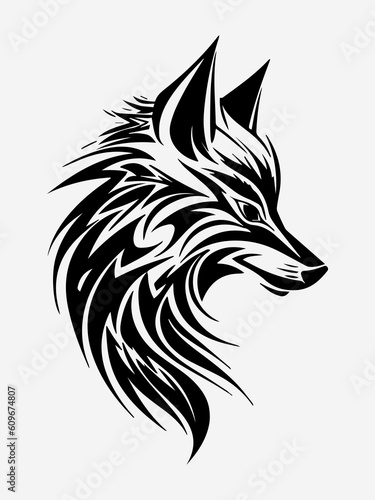 Stylized owl tribal tattoo design element, bringing a sense of raw energy, spirituality, and ancestral heritage to your creative projects Generative AI