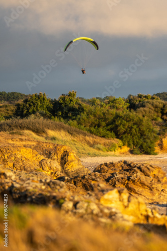 Paragliding on the coast