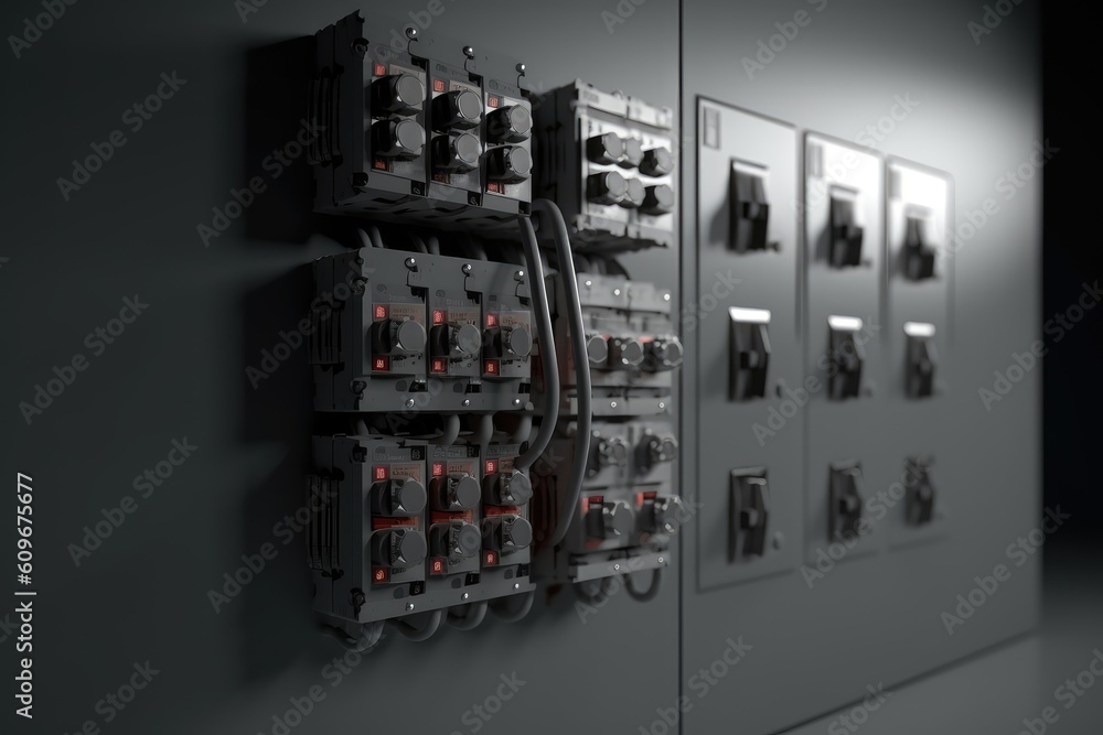 3d render electrical panel photography Generated AI