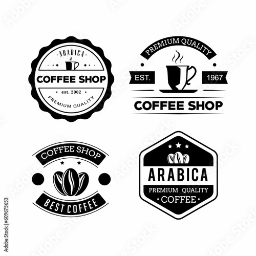 set of coffee shop logo vector 
