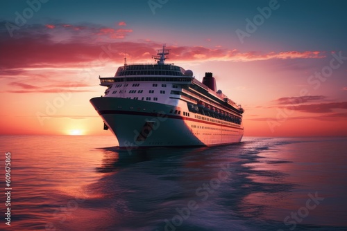 large_cruise_ship_at_sunset_in_the_ocean © Alexander Mazzei 