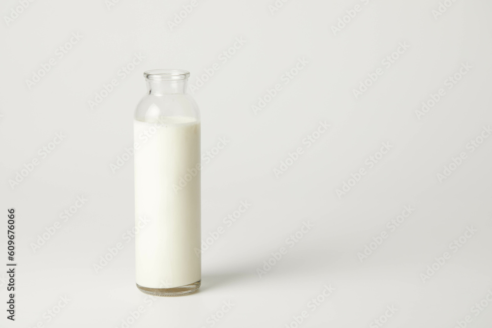 A bottle of milk of milk on a white background A bottle of milk of milk on a white background