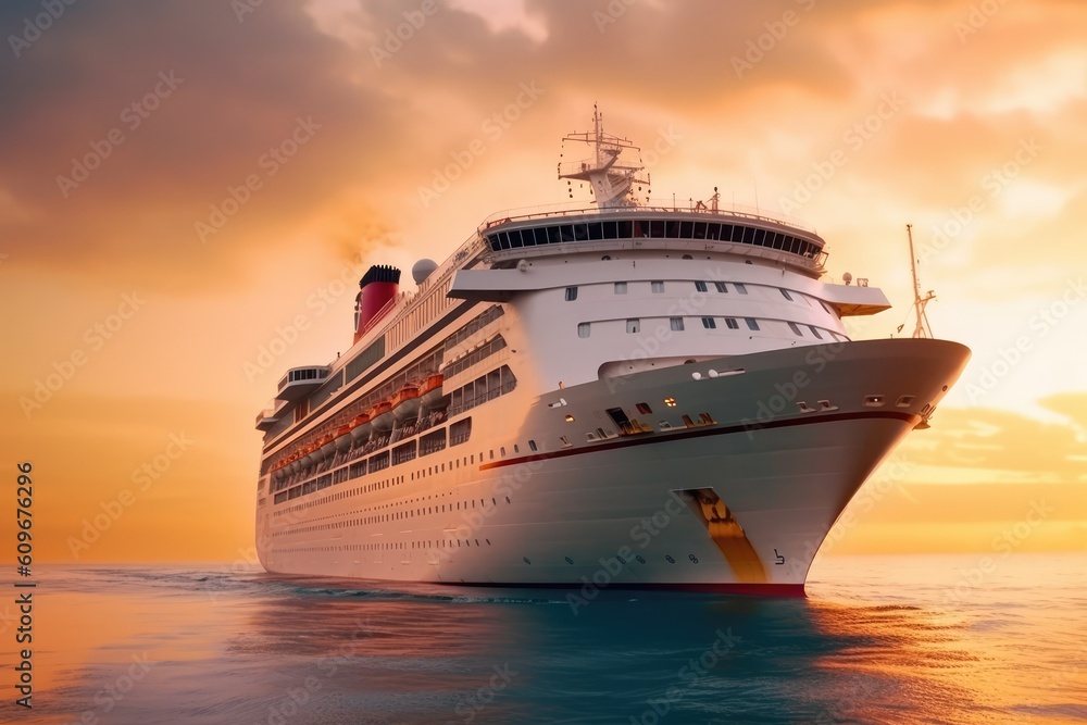 large_cruise_ship_docked_in_the_ocean_at_sunset large_cruise_ship_docked_in_the_ocean_at_sunset