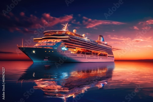 large_cruise_ship_docked_in_the_ocean_at_sunset © Alexander Mazzei 