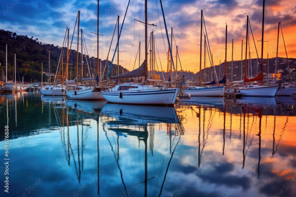 white_sailboats_standing_by_in_the_bay_at_sunset