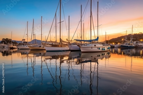 white_sailboats_standing_by_in_the_bay_at_sunset © Alexander Mazzei 