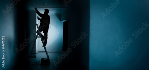 Man electrician. Worker in ...