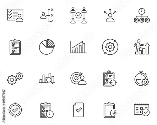 set of management icons, business, people, project