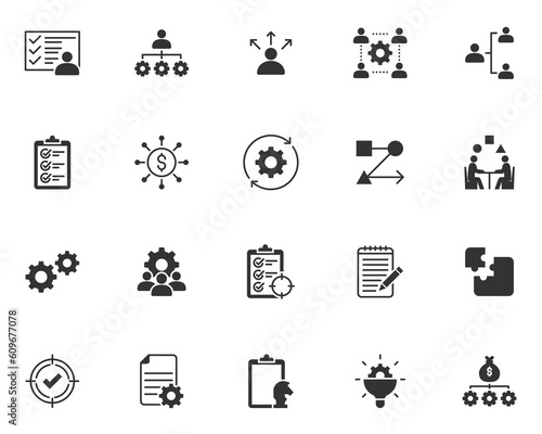 set of management icons, business, people, project