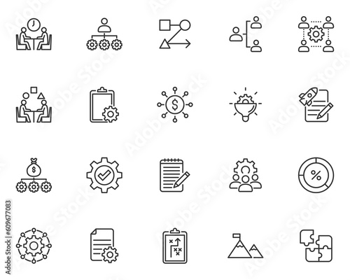 set of management icons, business, people, project
