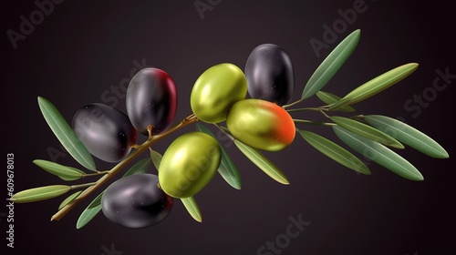 olive branch n transparent background. Generative Ai