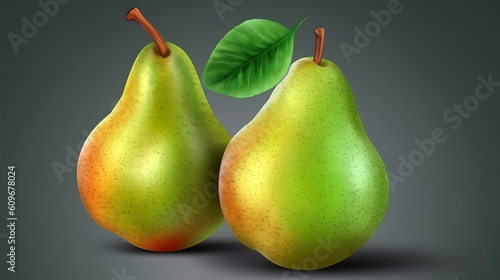 pear isolated on , background. Generative Ai