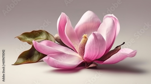 pink magnolia flowers. Generative Ai